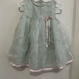 Ashley Ann Green and Pink Kids Casual Dress